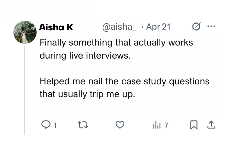 Review from Michael R., Product Manager at Zendesk — AI Interview Copilot