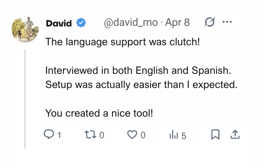 Review from Emily Z., UX Designer at Figma — AI Interview Copilot