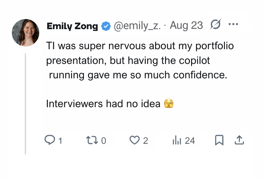 Review from David T., Data Scientist at Databricks — AI Interview Copilot