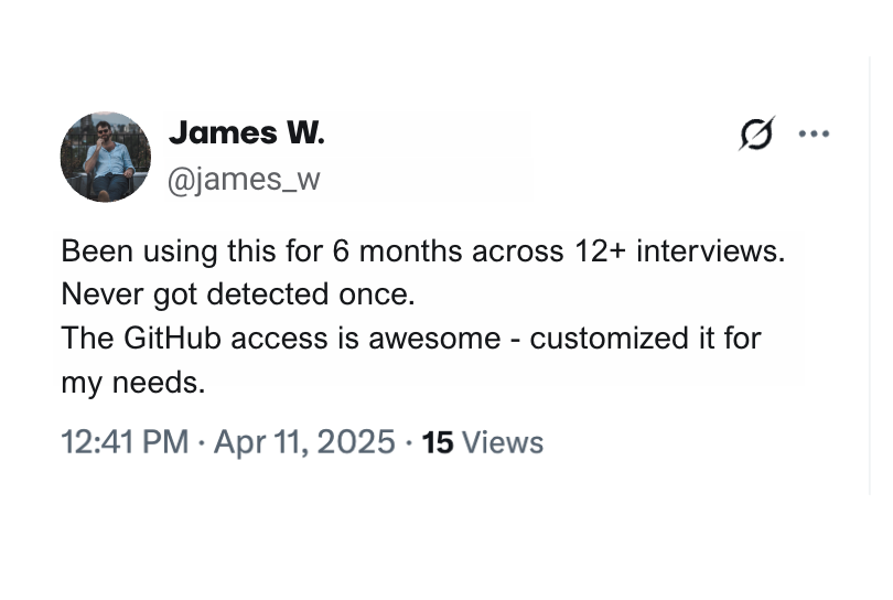 Review from Priya P., Frontend Developer at Mailchimp — AI Interview Copilot