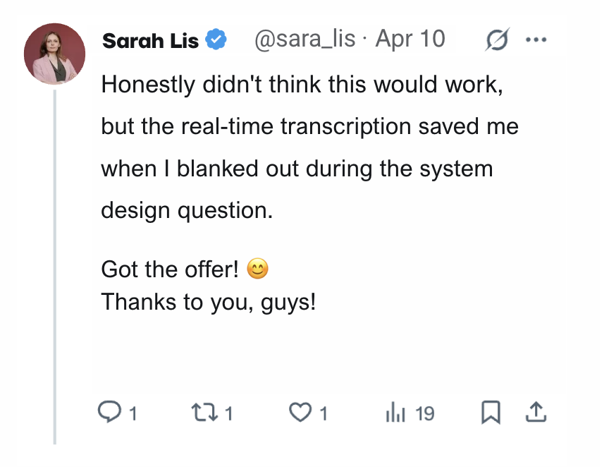 Review from Aisha K., Marketing Manager at Shopify — AI Interview Copilot